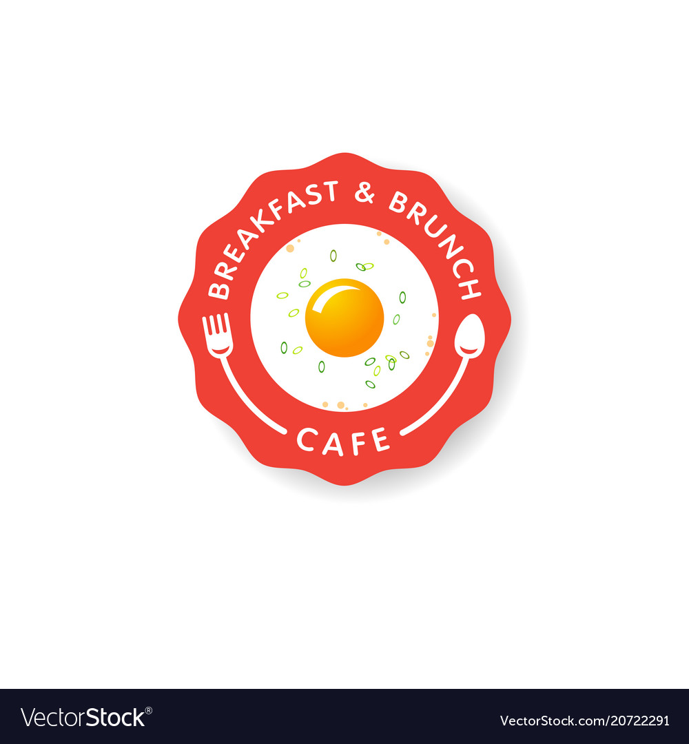 Logo breakfast brunch cafe fast food morning Vector Image