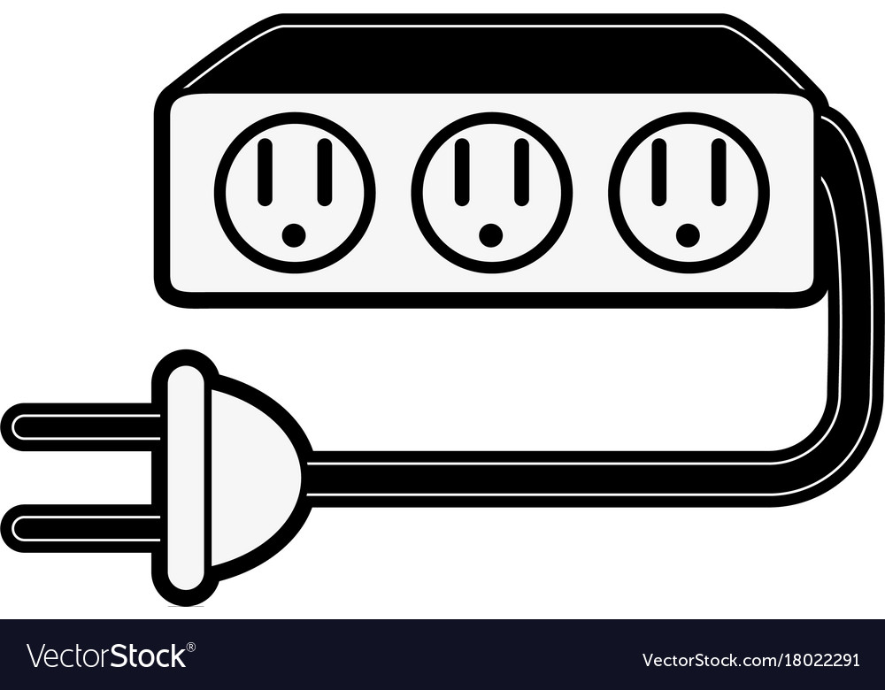 Multiple outlets with plug icon image Royalty Free Vector