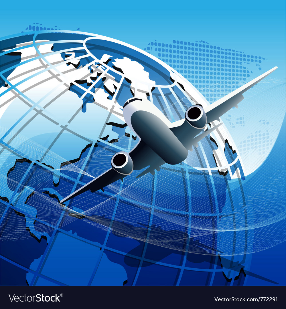 Plane globe Royalty Free Vector Image - VectorStock