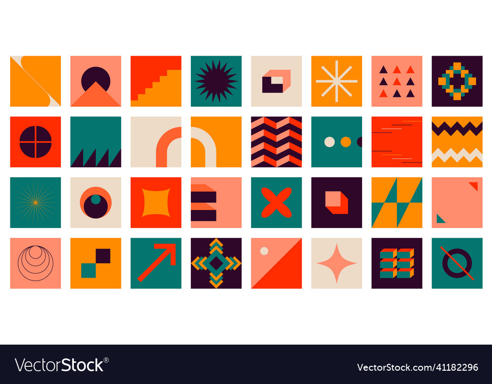 Abstract geometric swiss forms modern bauhaus Vector Image