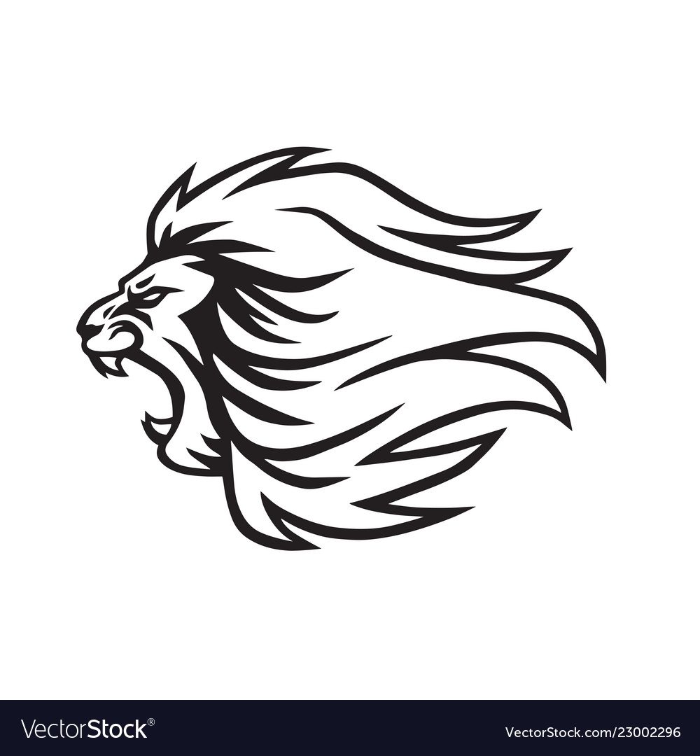 Angry lion roaring logo mascot icon Royalty Free Vector