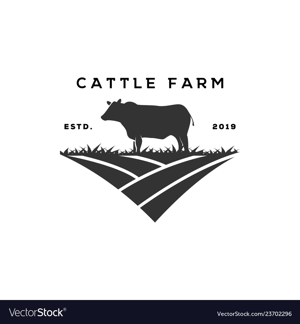 Cattle farm logo graphic design template Vector Image