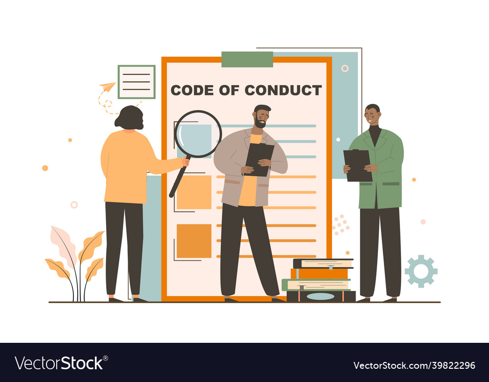 Code of conduct concept Royalty Free Vector Image