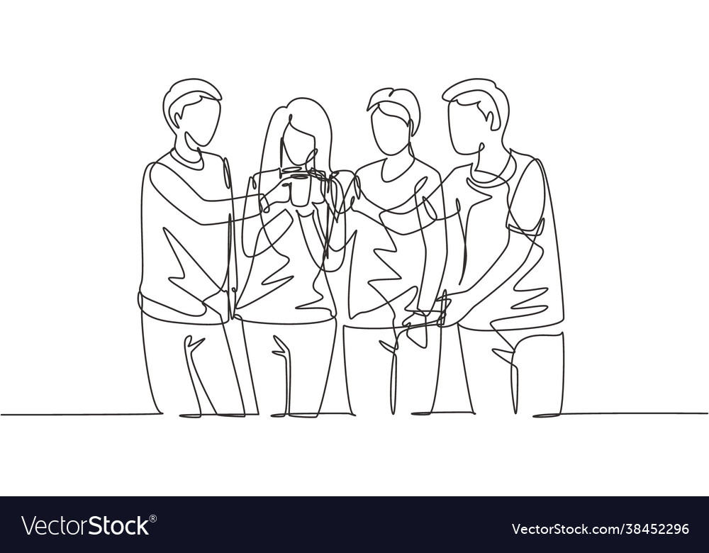 Continuous one line drawing Royalty Free Vector Image