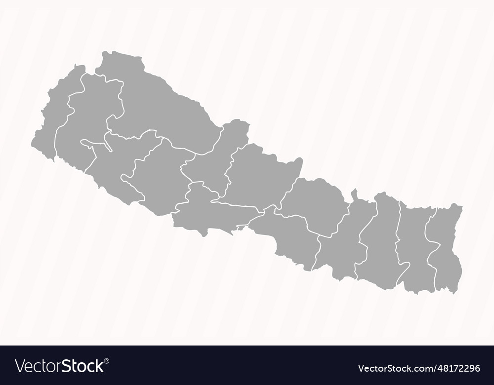 Detailed map of nepal with states and cities Vector Image