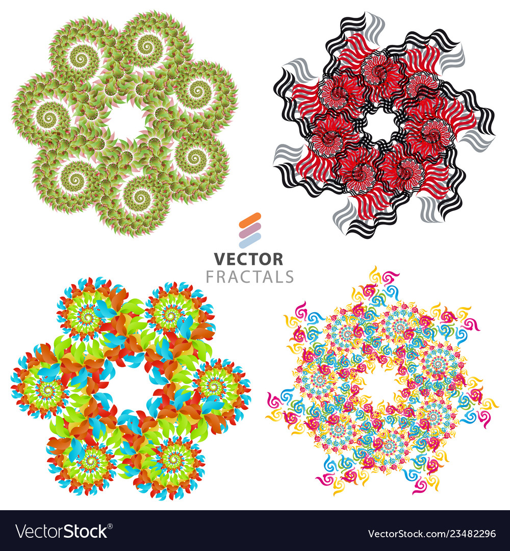 Fractal Set Royalty Free Vector Image Vectorstock Fractal Set Royalty Free Vector Image Vectorstock