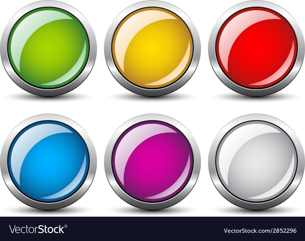 Glossy buttons Royalty Free Vector Image - VectorStock