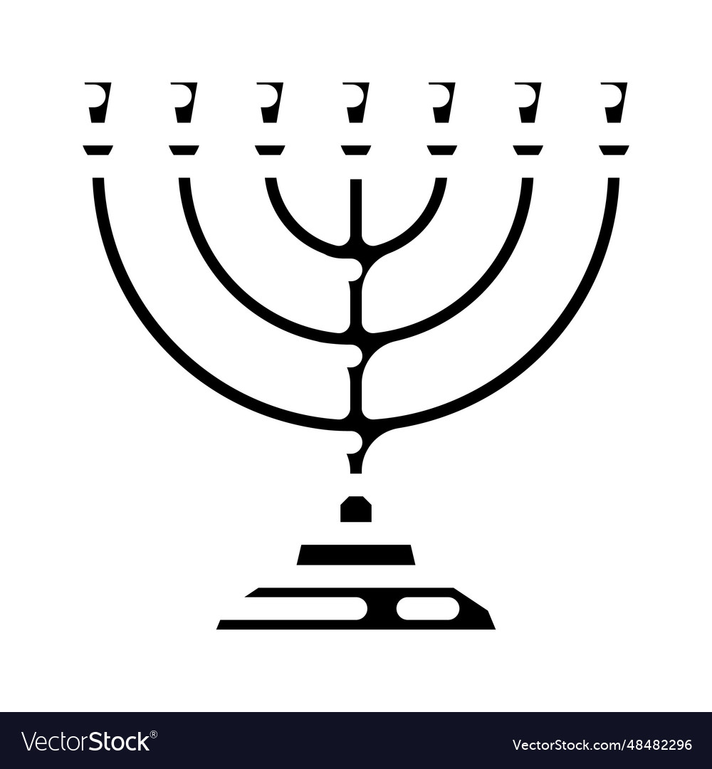 Menorah jewish glyph icon Royalty Free Vector Image