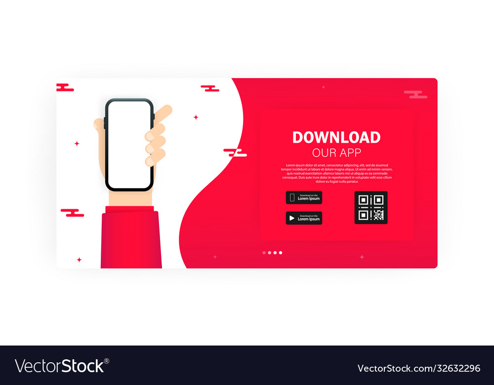 Page banner advertising for downloading an app Vector Image