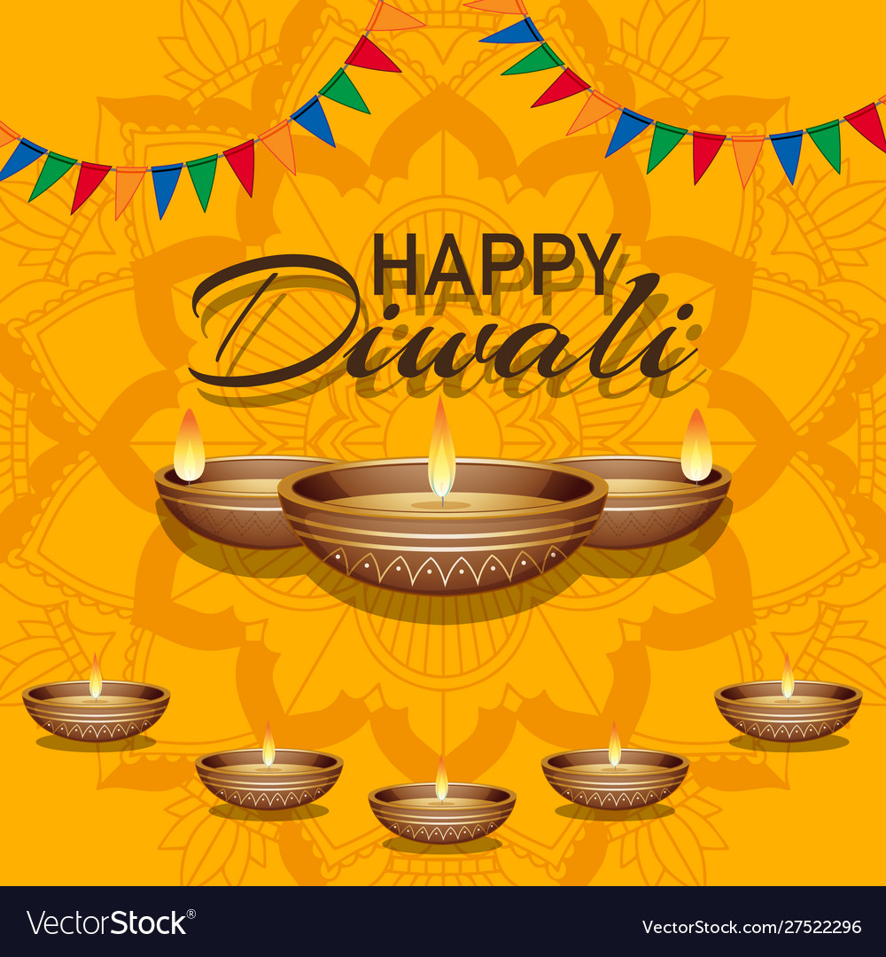 Poster design for happy diwali Royalty Free Vector Image