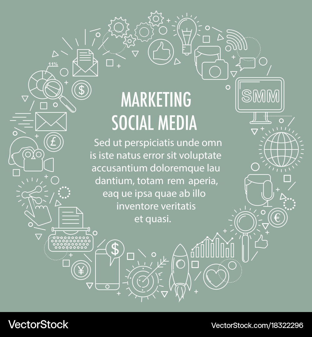 Social media marketing template Royalty Free Vector Image