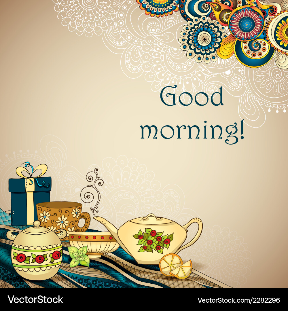 Tea coffee and sweets doodle template pattern Vector Image