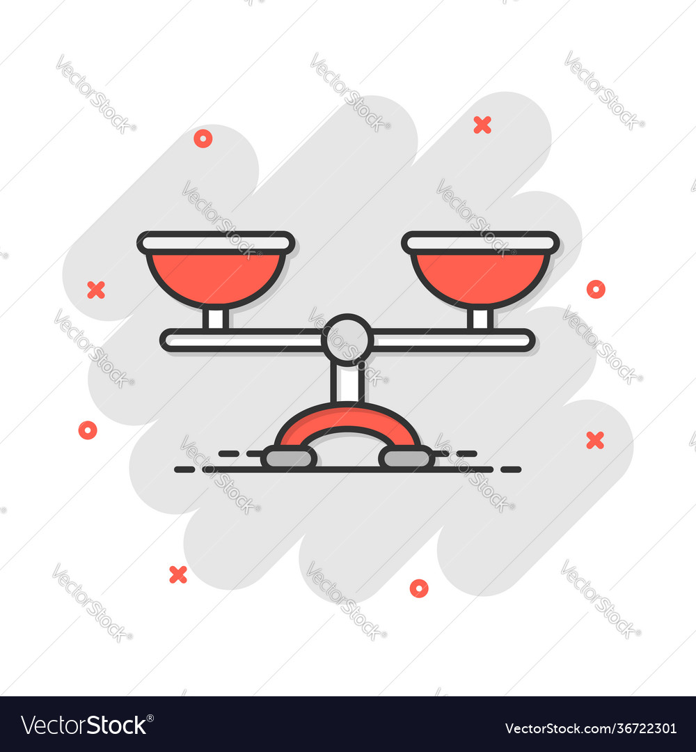 Cartoon scale weigher icon in comic style Vector Image