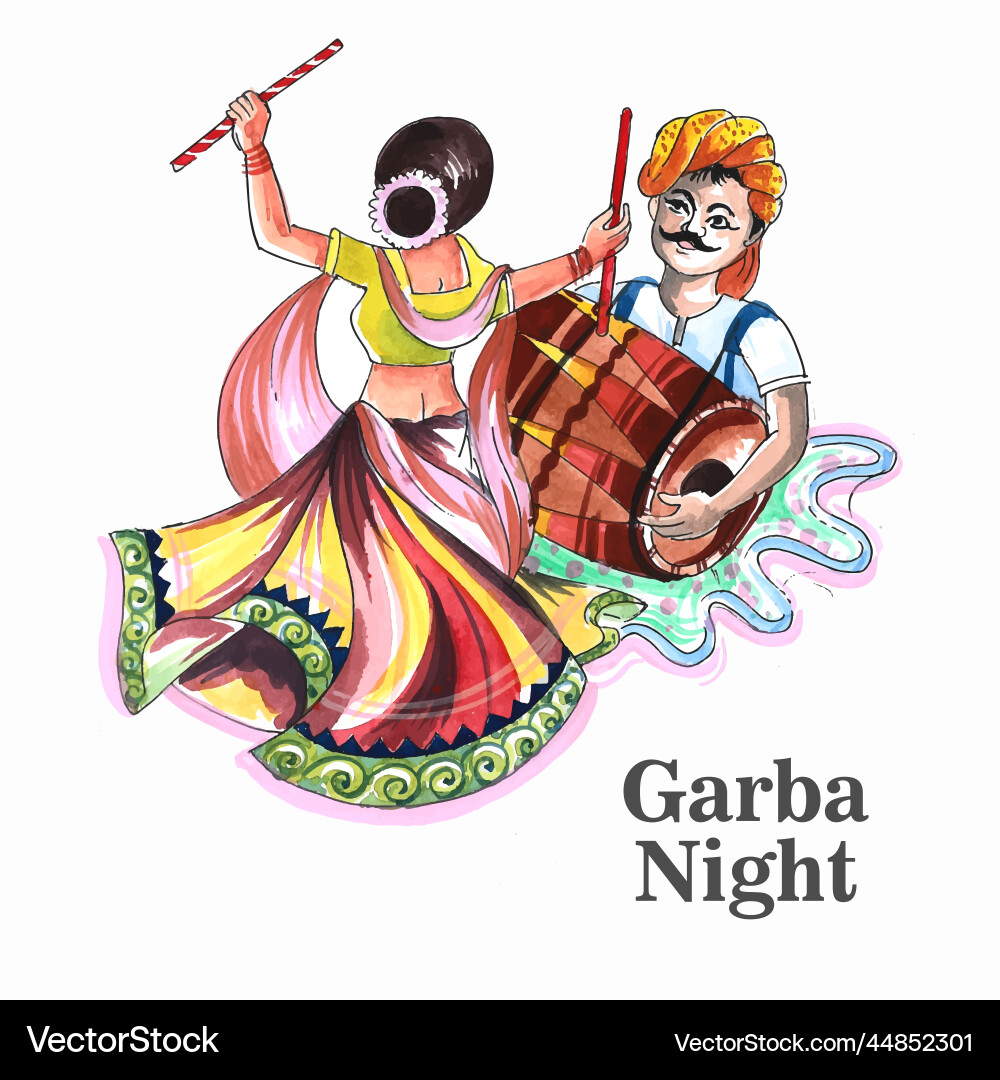 Garba festival disco posternavratri Royalty Free Vector