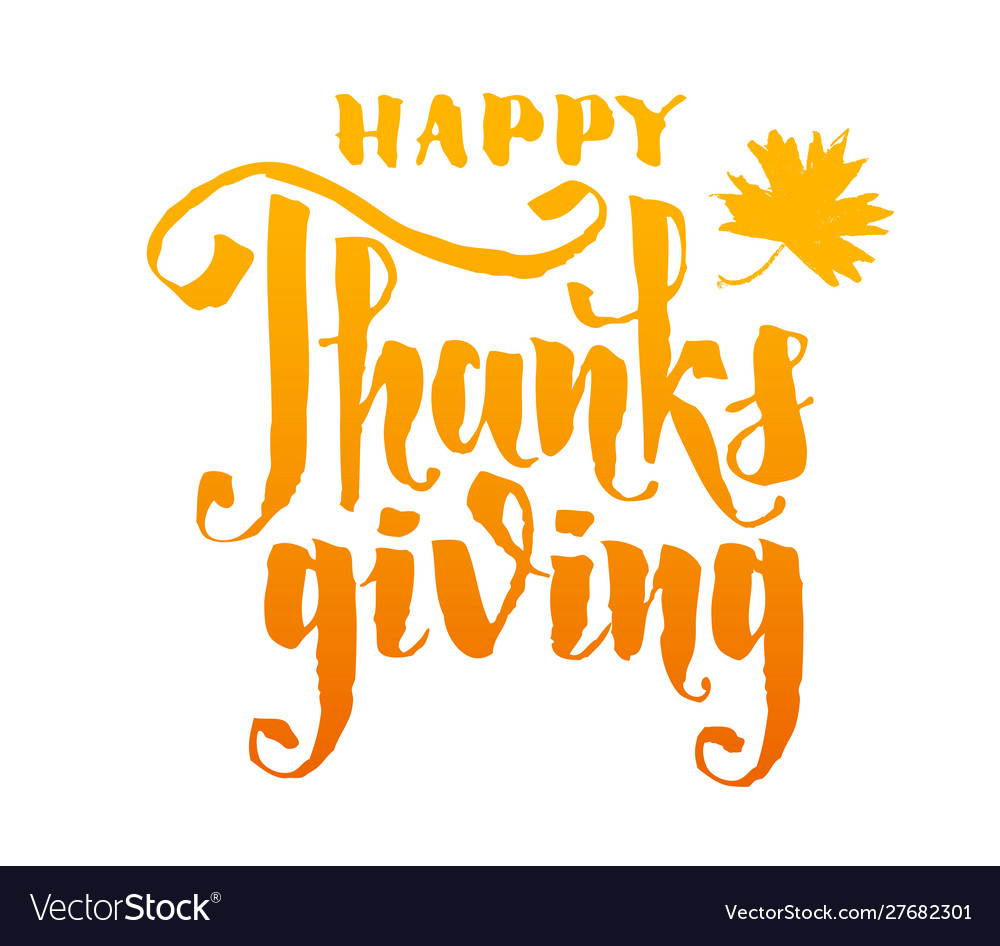 Happy thanksgiving hand writting lettering Vector Image