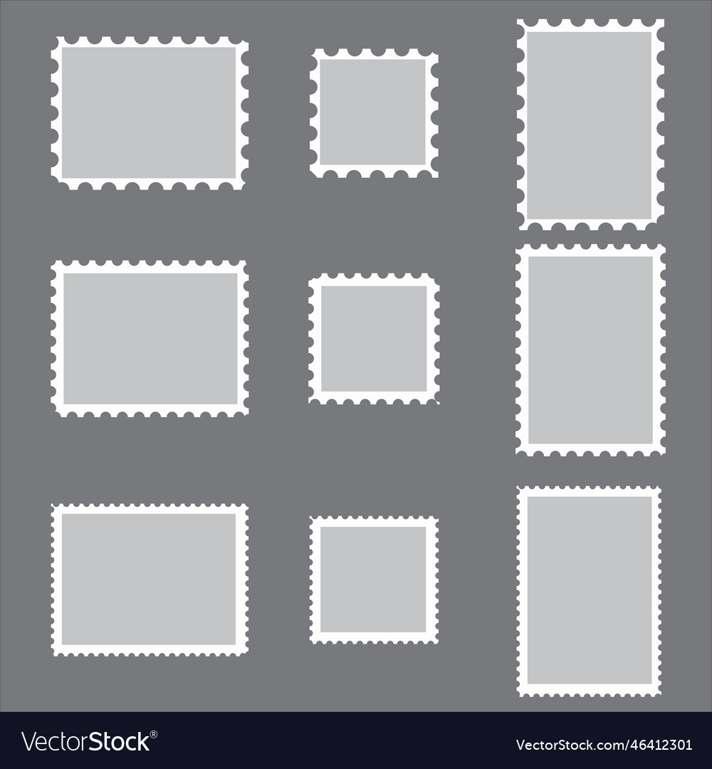 Set of postage stamp borders Royalty Free Vector Image