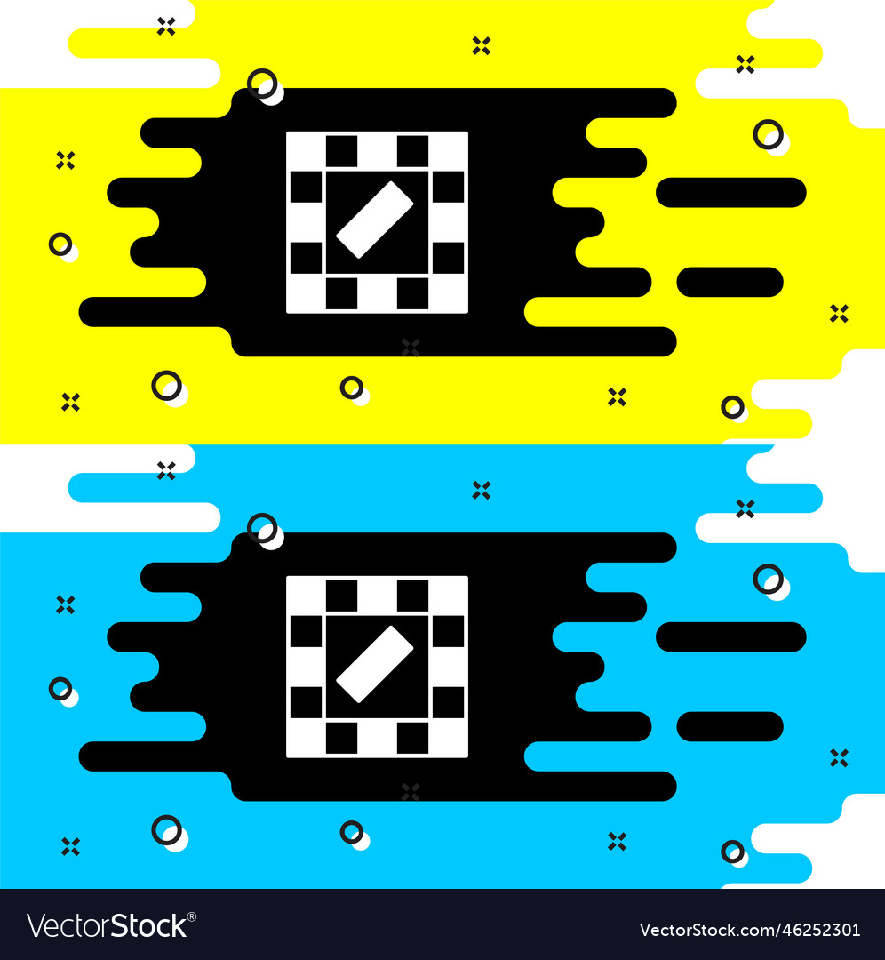 White board game icon isolated on black background