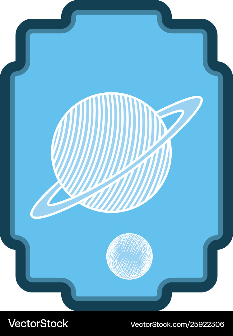 Frame with planet solar system Royalty Free Vector Image
