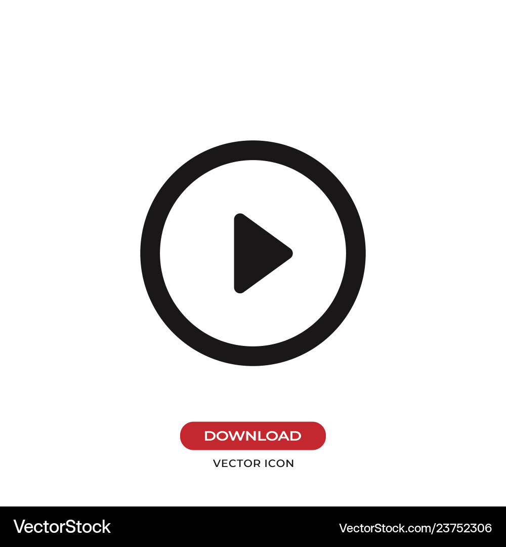 Play button icon Royalty Free Vector Image - VectorStock