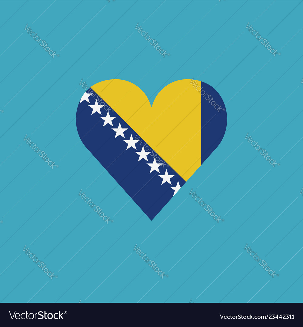 Bosnia and herzegovina flag icon in a heart shape Vector Image