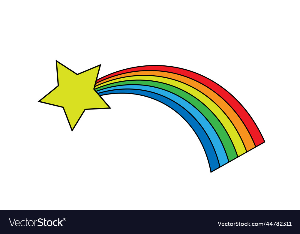 Cartoon magic rainbow star for kids Royalty Free Vector