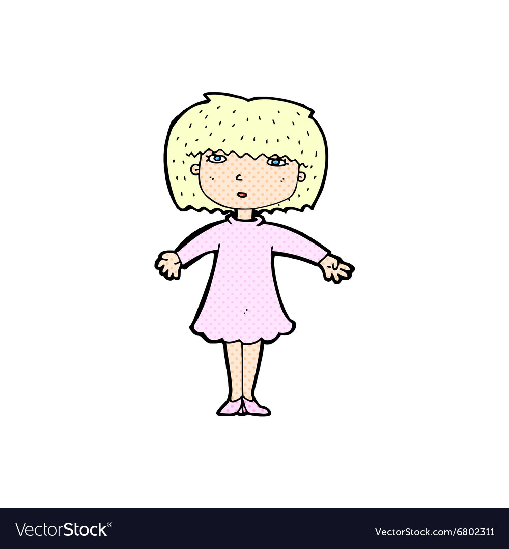 Comic cartoon surprised woman Royalty Free Vector Image