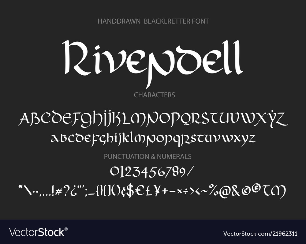 Download Modern Blackletter Font Vector Images 60 SVG Cut Files
