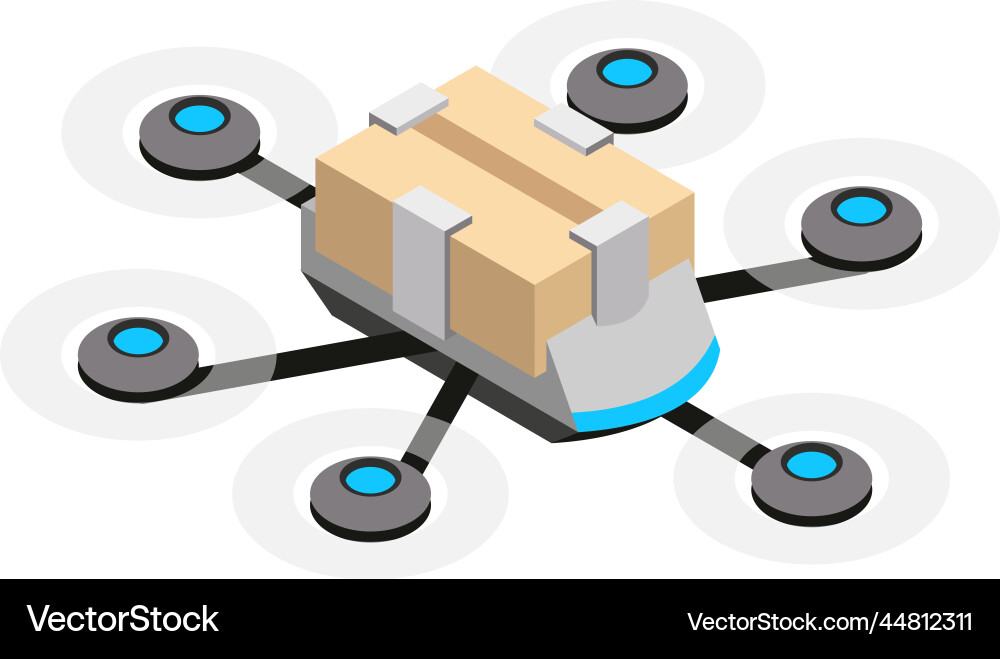 Drone delivery isometric composition Royalty Free Vector