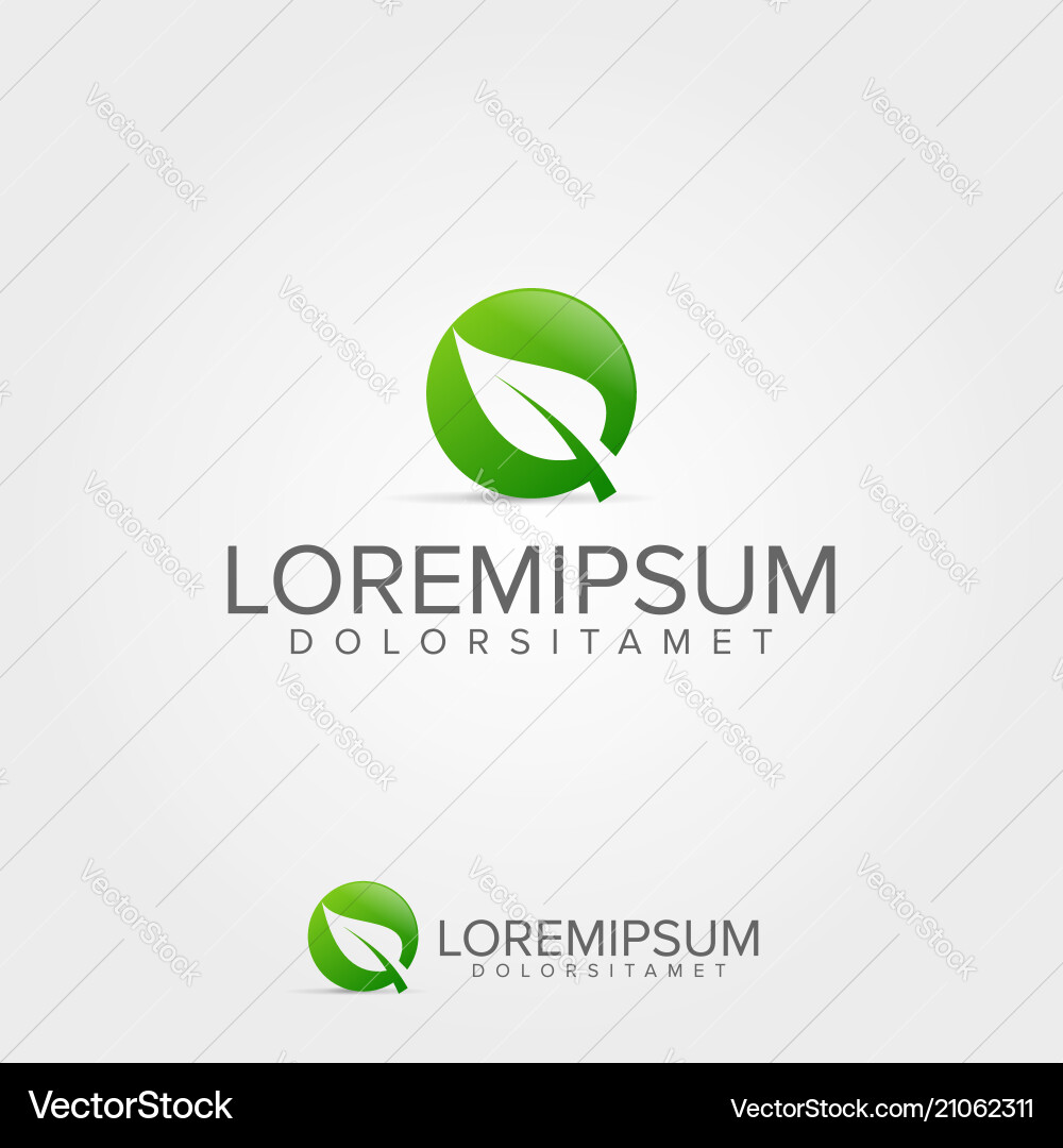 Eco leaf logo template Royalty Free Vector Image