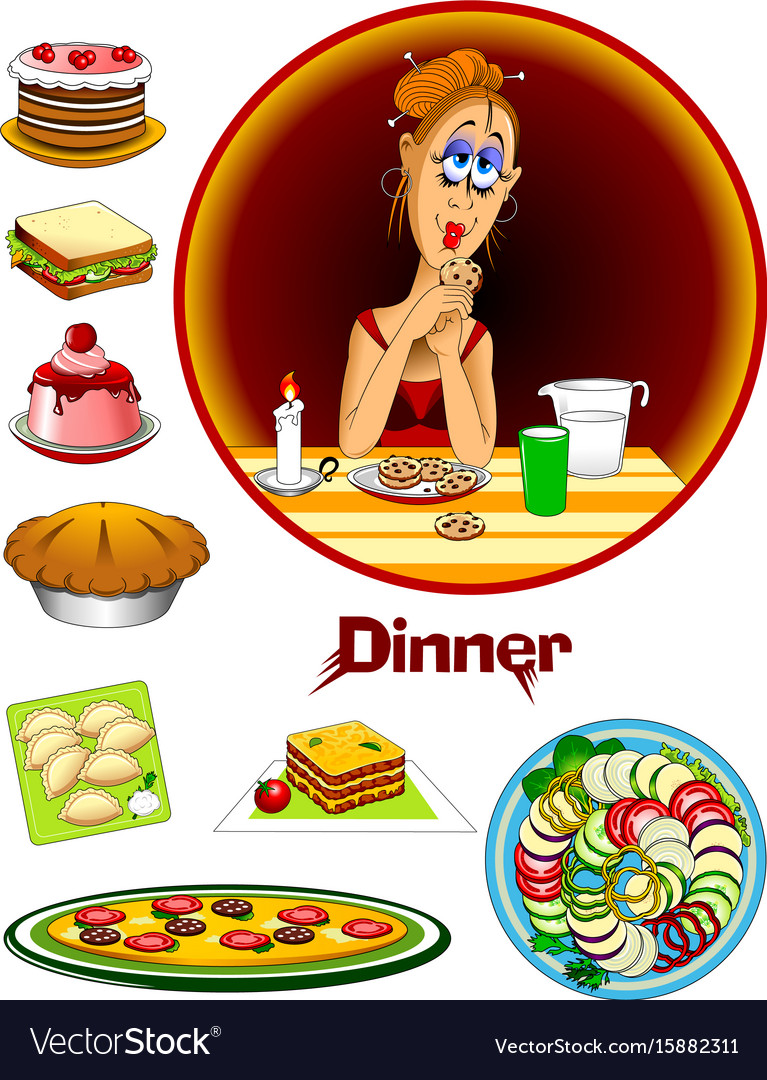 evening-meal-royalty-free-vector-image-vectorstock