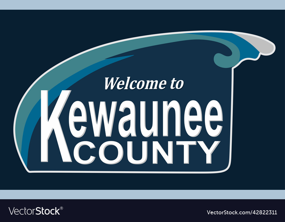 Kewaunee wisconsin with blue background Royalty Free Vector