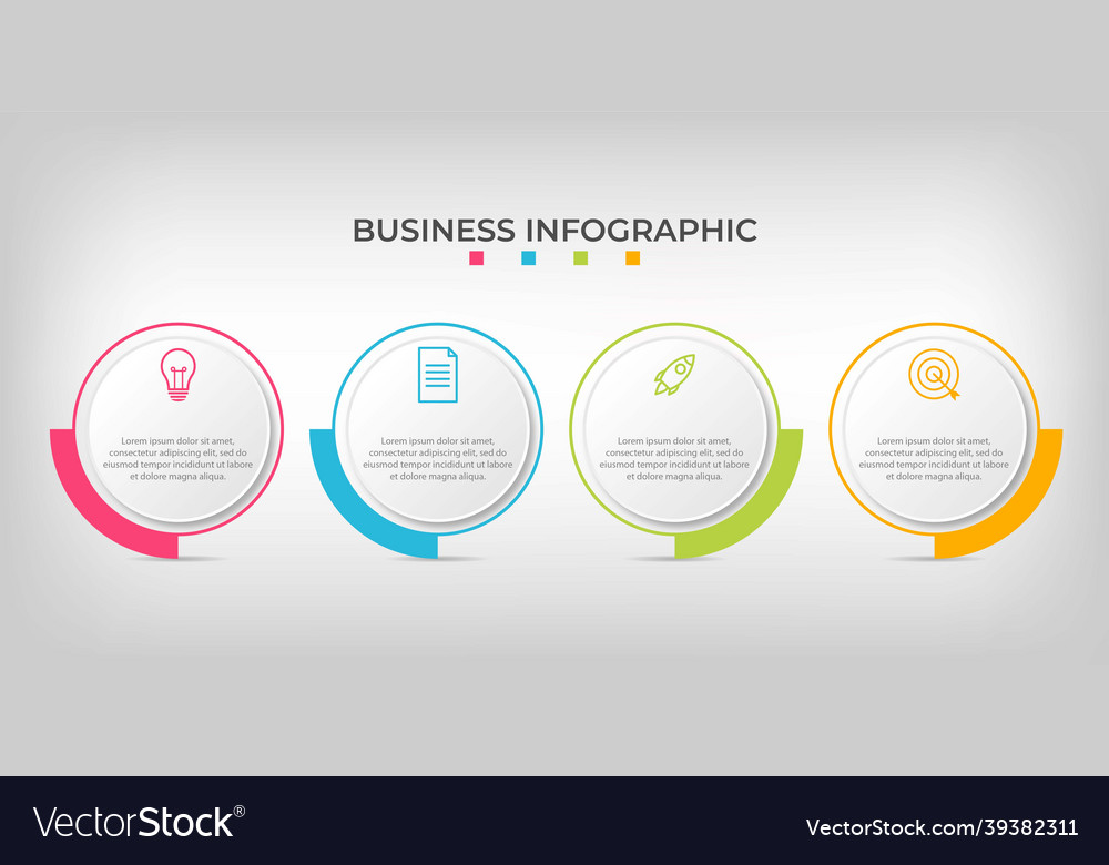 Presentation Business Infographic Template With 4 Vector Image