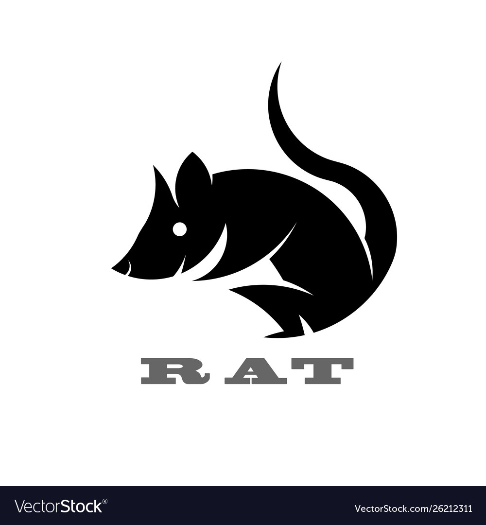 Simple shape rat icon or logo for web Royalty Free Vector