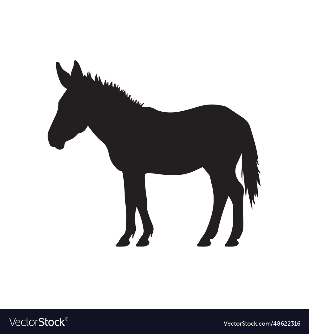 Donkey silhouette Royalty Free Vector Image - VectorStock