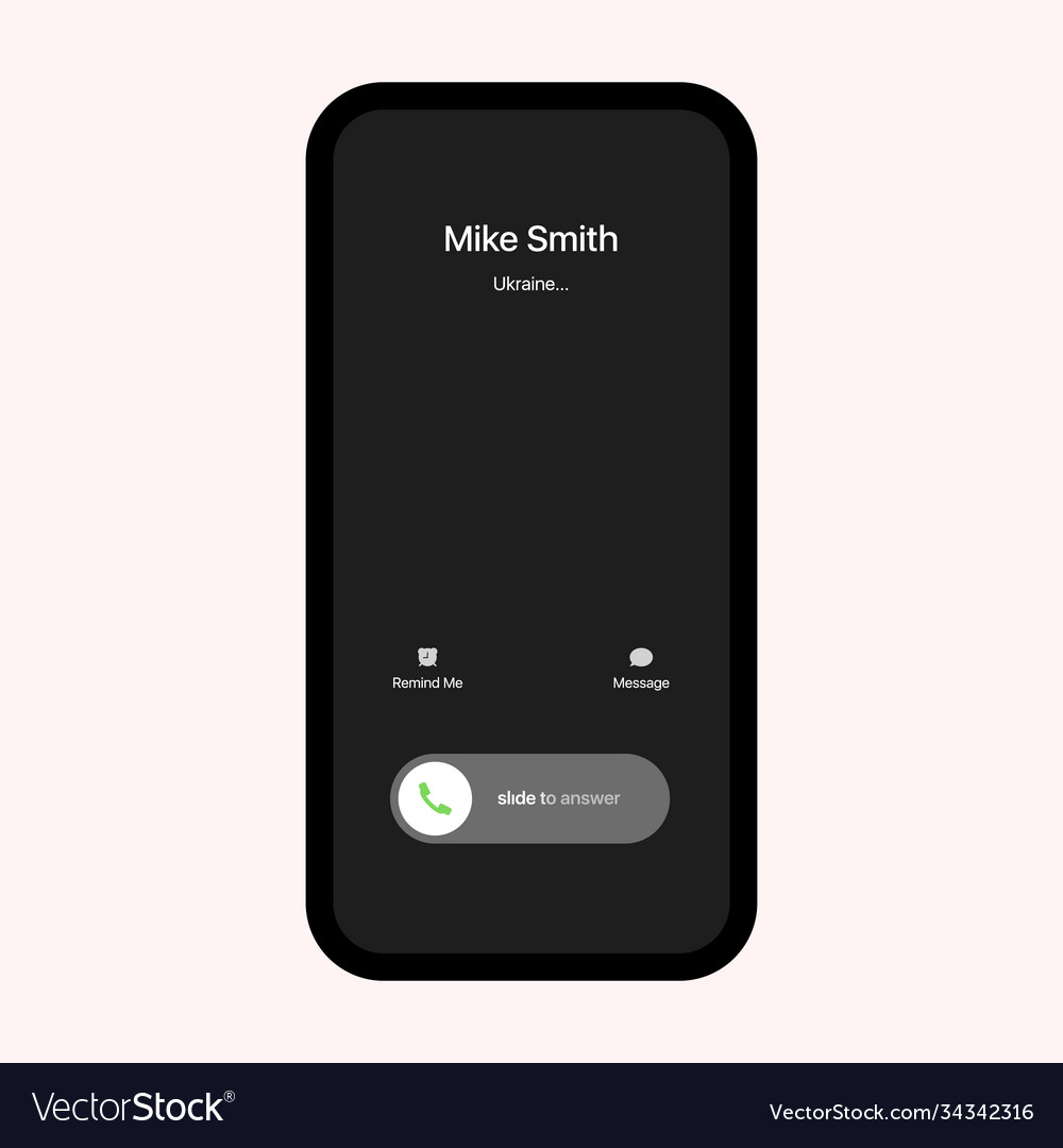 Iphone call screen interface call slide Vector Image