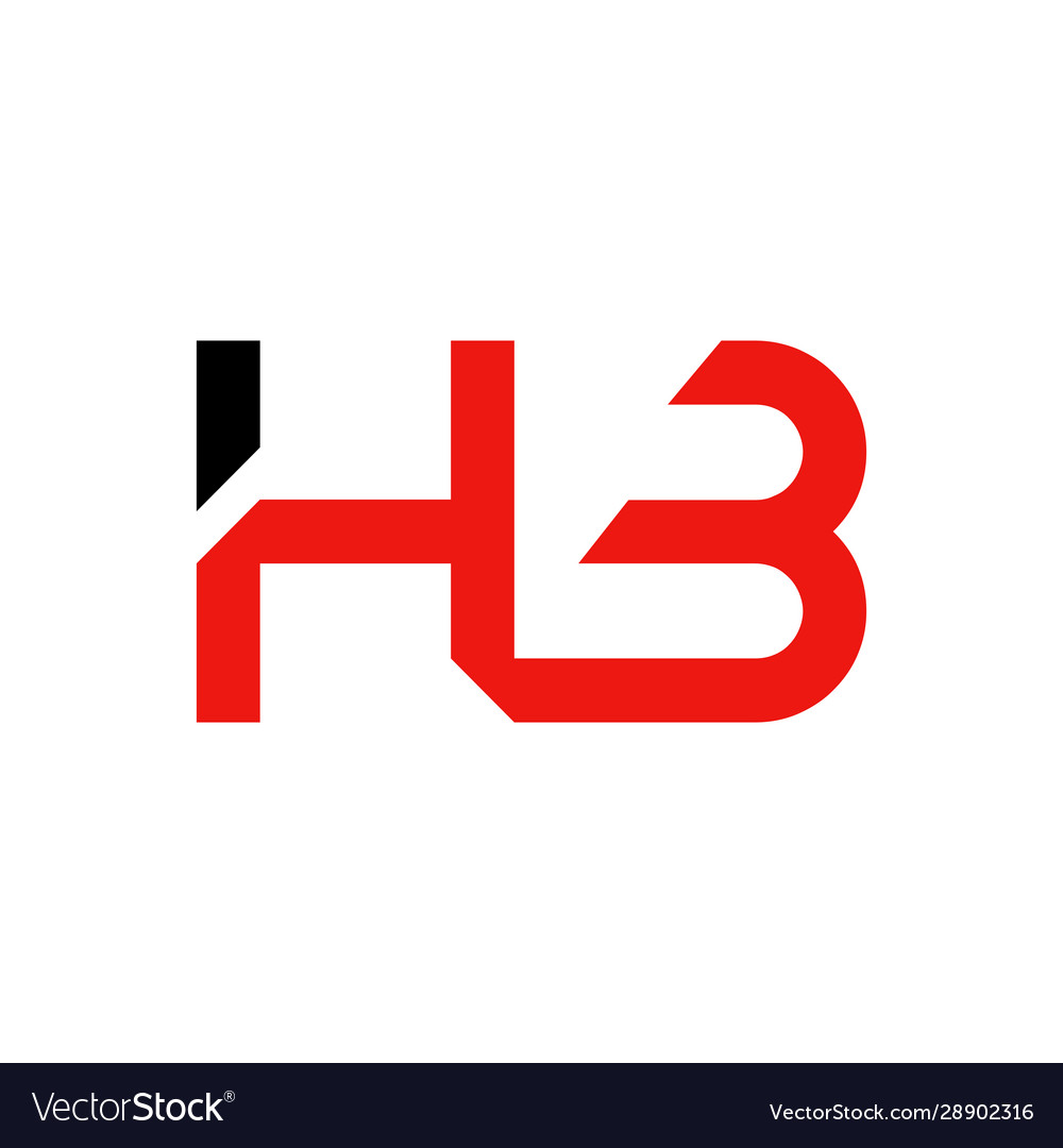 Letter Hb Logo Design Linked Template With Red Vector Image