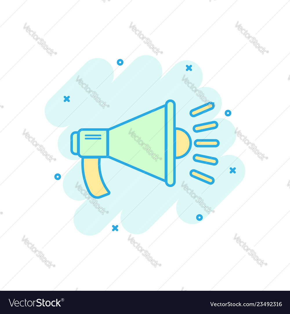 Megaphone speaker icon in comic style bullhorn Vector Image