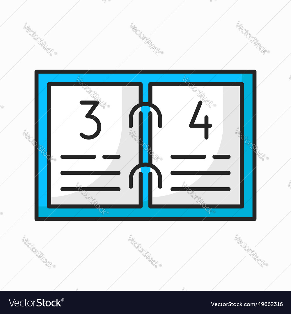 Page 3 and 4 spiral calendar with dates icon Vector Image