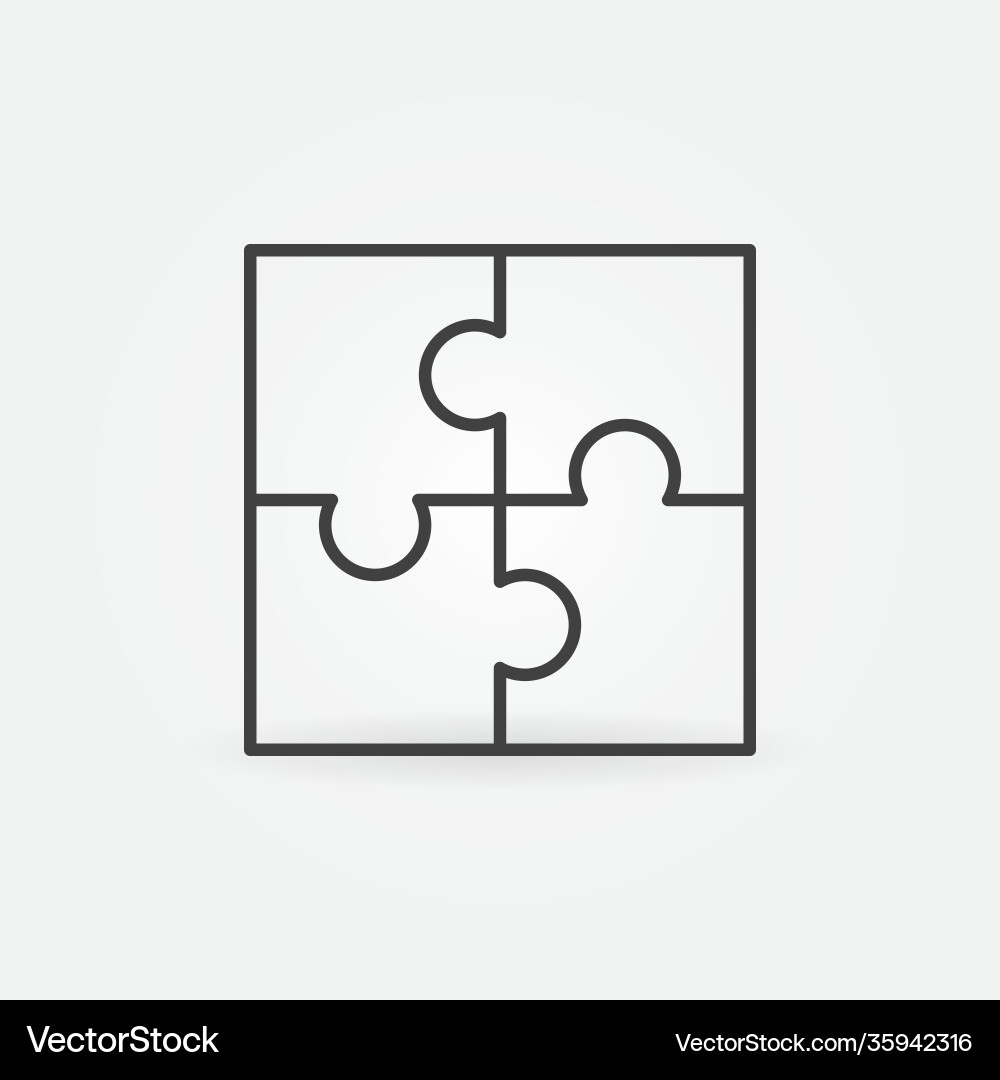 Puzzle thin line solution concept icon Royalty Free Vector