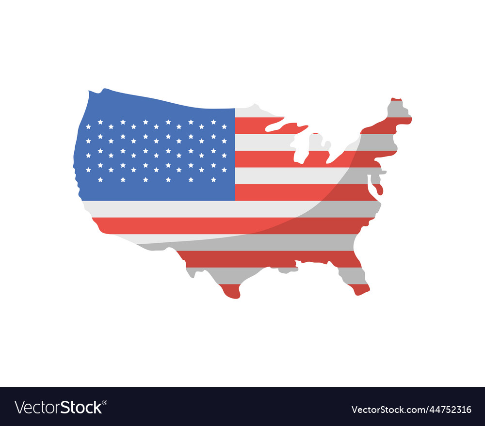 Us map and flag Royalty Free Vector Image - VectorStock