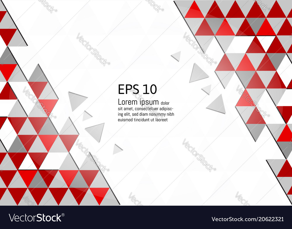 Abstract geometric red and gray background modern Vector Image
