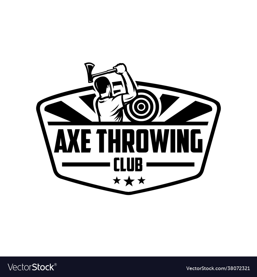 Axe throwing club logo template Royalty Free Vector Image