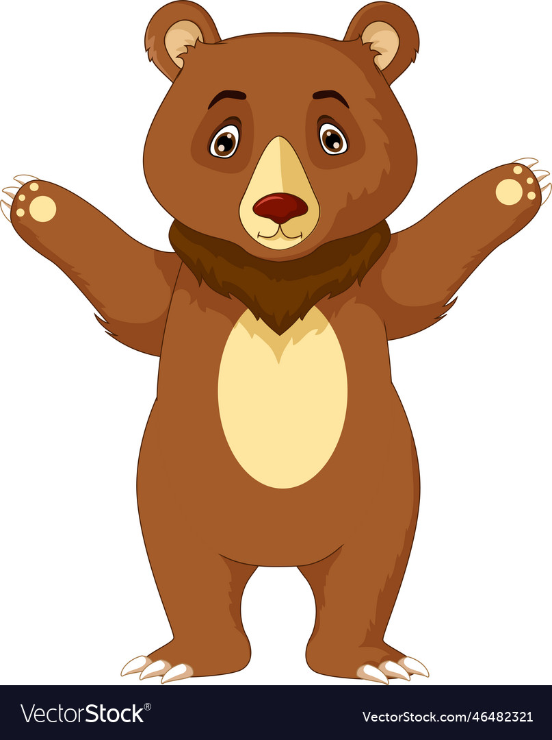 Brown bear cartoon posing Royalty Free Vector Image