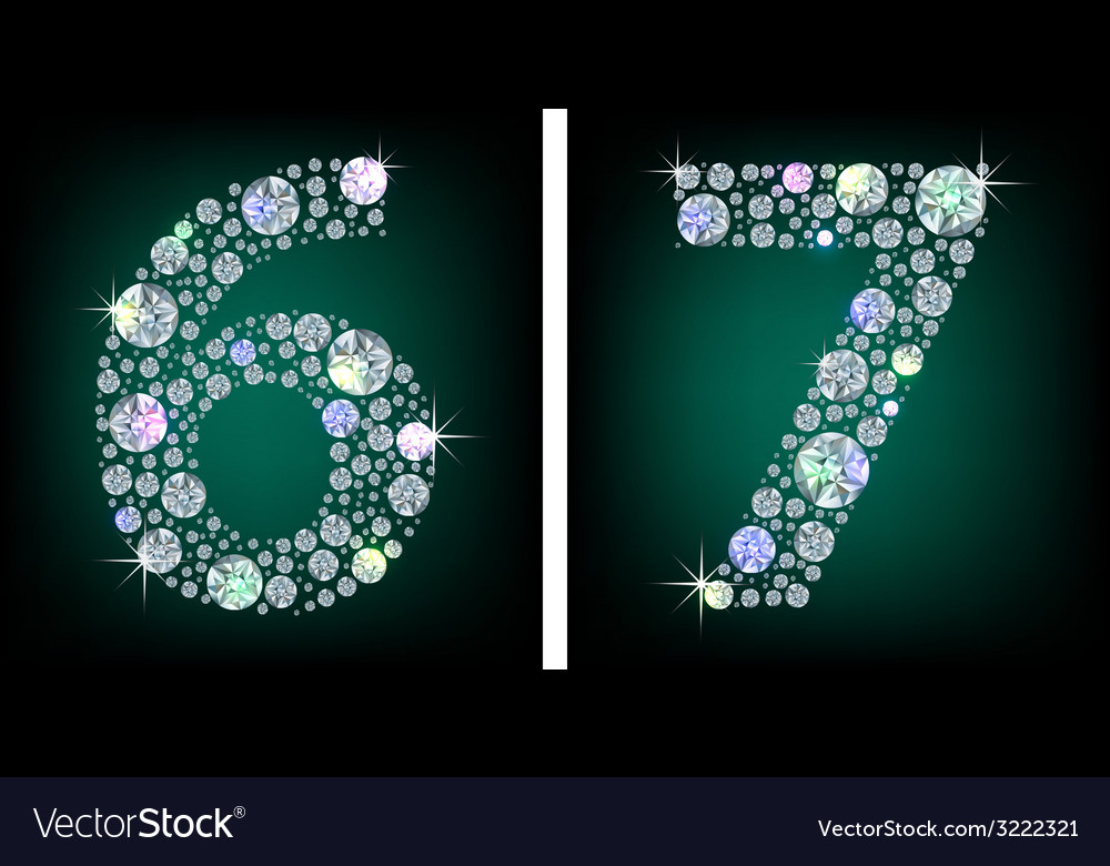 Crystal numbers Royalty Free Vector Image VectorStock