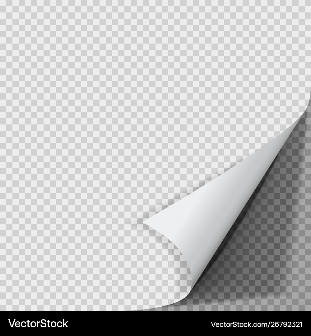 Curled corner paper empty sheet paper Royalty Free Vector