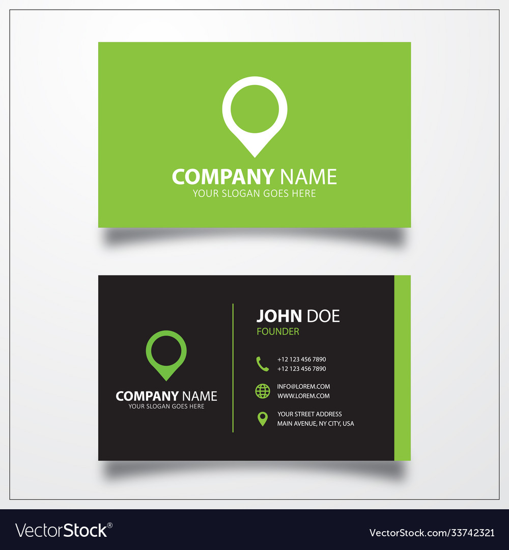 Location pin icon business card template Vector Image