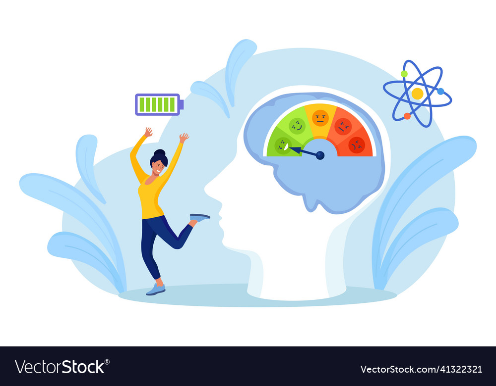 Low stress level good mood indicator energetic Vector Image