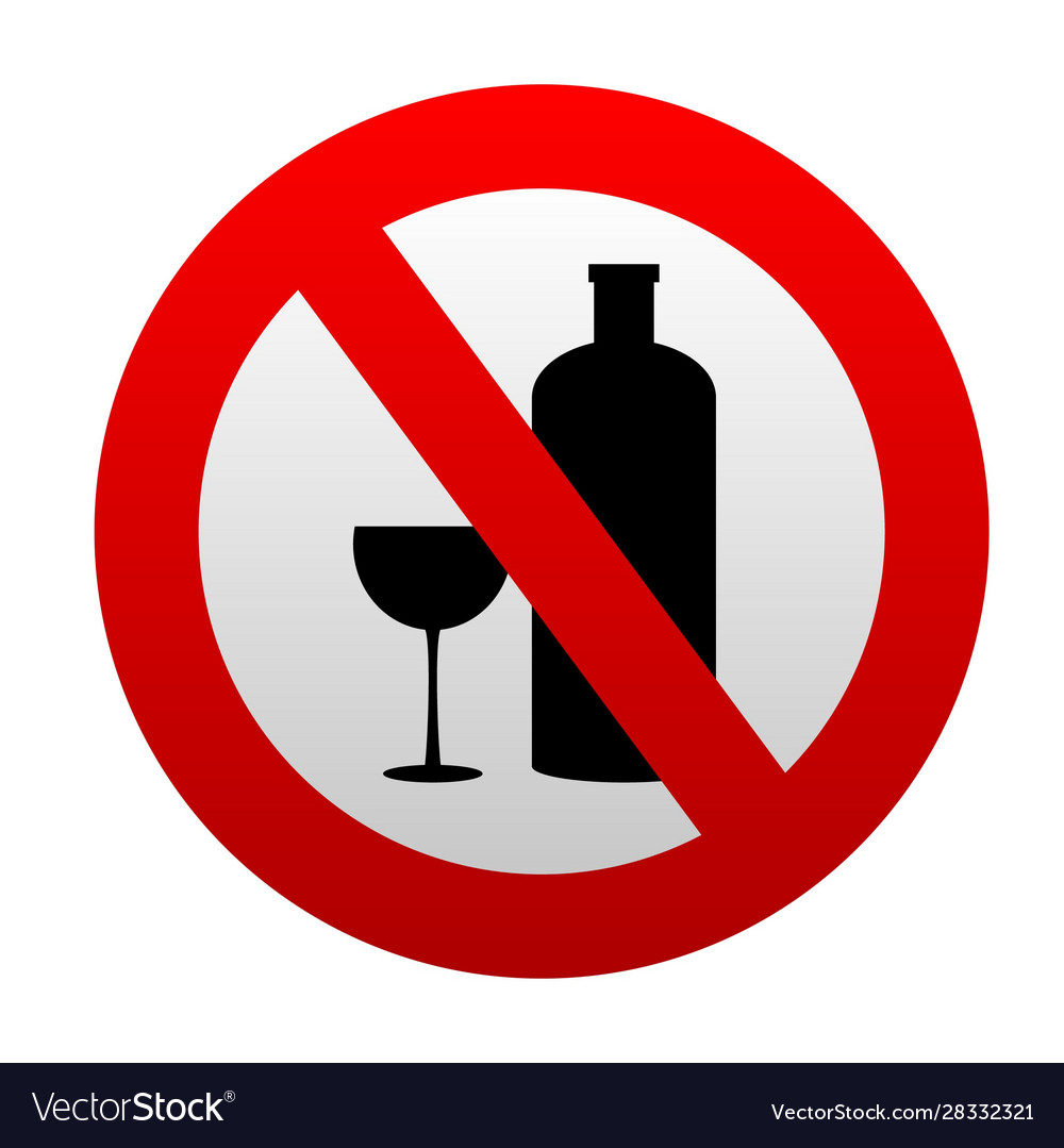 No alcohol drink sign Royalty Free Vector Image