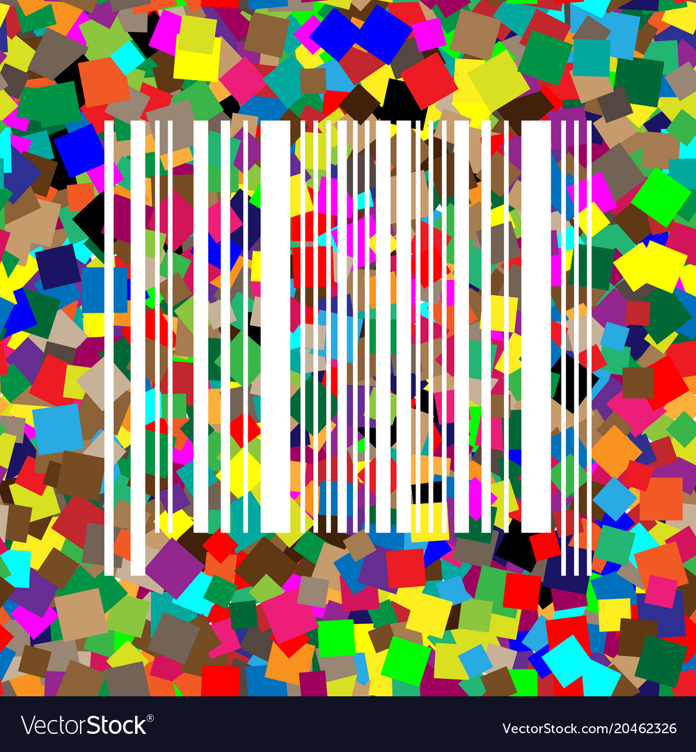 Bar code sign white icon on colorful Royalty Free Vector