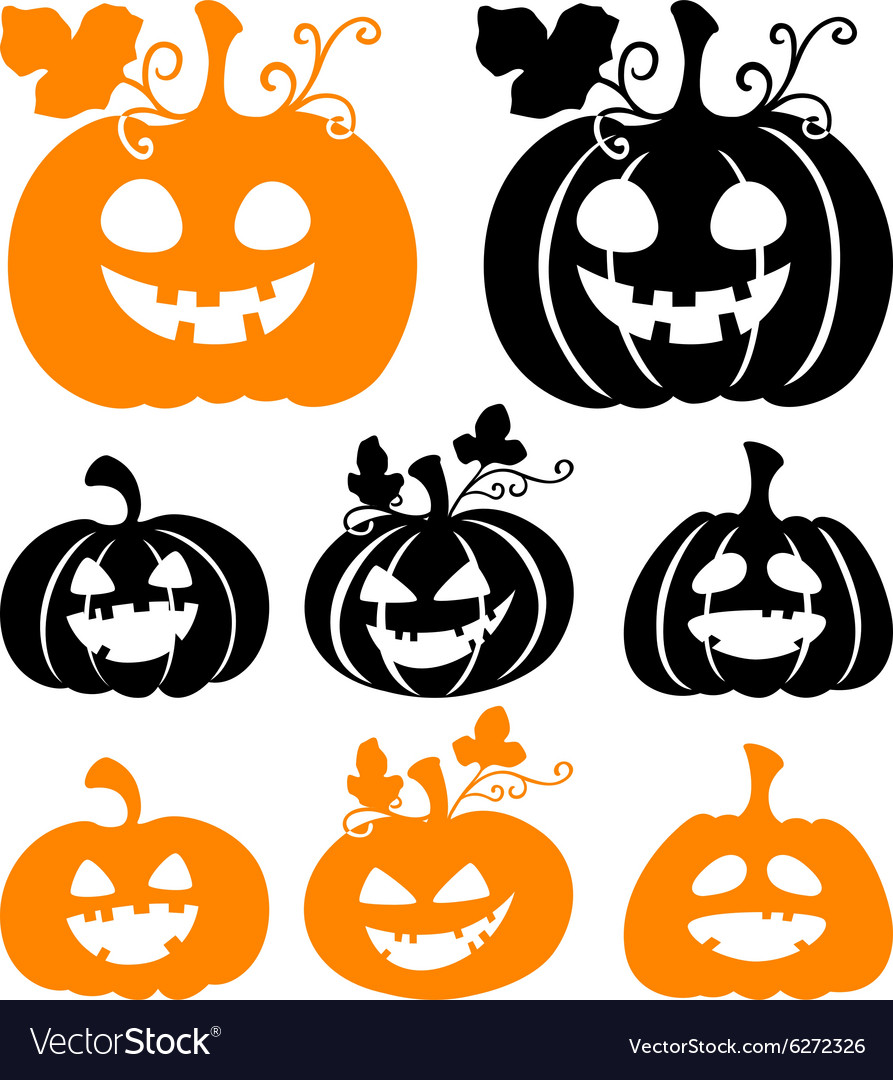 Halloween pumkins Royalty Free Vector Image - VectorStock